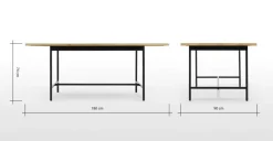 Mesa de Comedor Aphra – Madera de Mango Clara y Negro