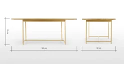 Mesa de Comedor Aphra – Madera de Mango Clara y Metal