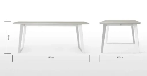 Mesa de Comedor Boone – Hormigón Blanco