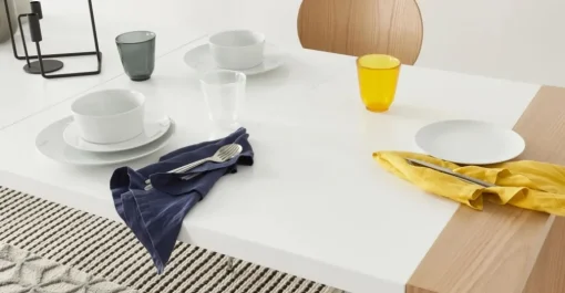 Mesa de Comedor Ethan – Roble y Blanco