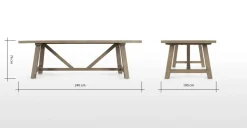 Mesa de Comedor Extra Grande Iona – Madera de Pino