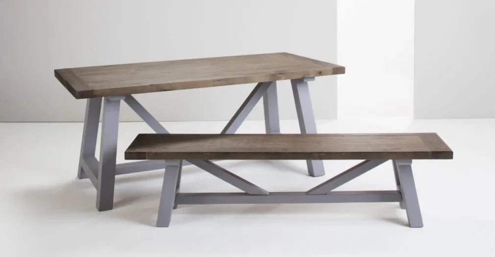 Mesa de Comedor Iona – Madera de Pino y Gris Guijarro