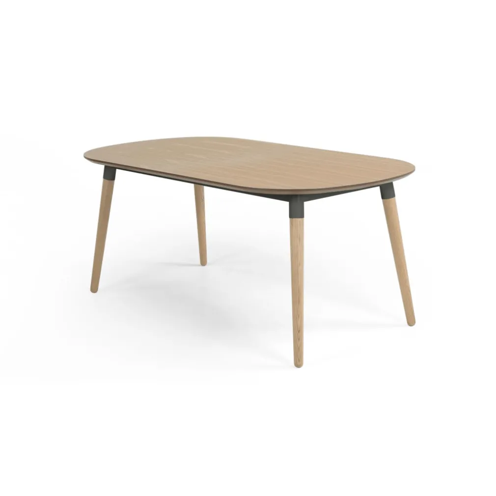 Mesa de Comedor Ovalada Edelweiss – Nogal Claro y Negro