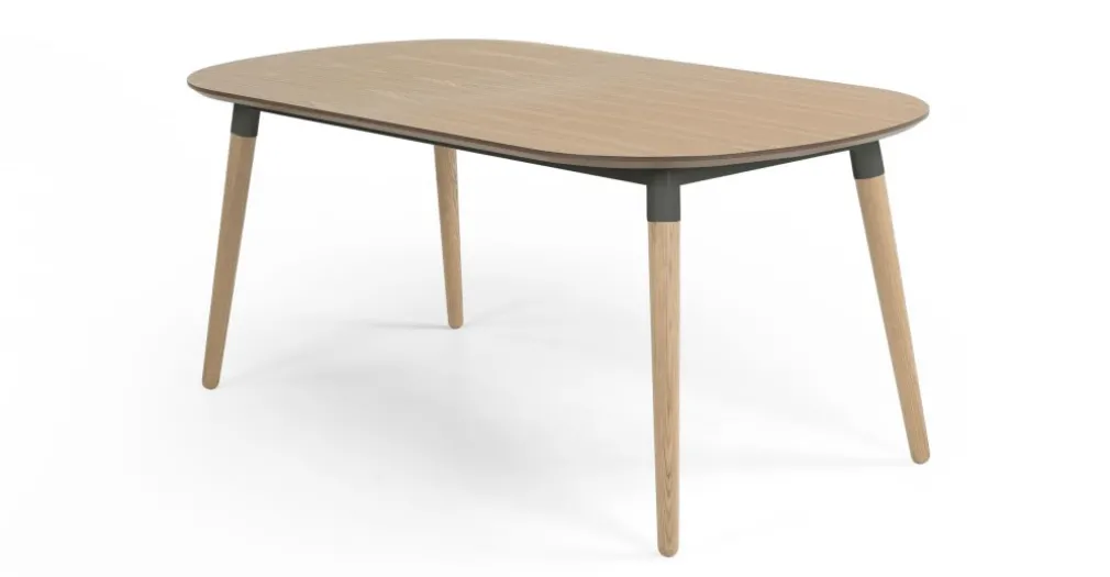 Mesa de Comedor Ovalada Edelweiss – Nogal Claro y Negro