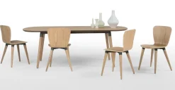 Mesa de Comedor Ovalada Edelweiss – Nogal Claro y Negro