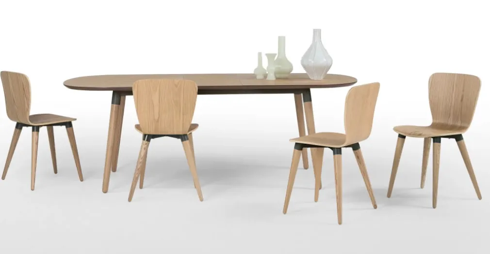 Mesa de Comedor Ovalada Edelweiss – Nogal Claro y Negro