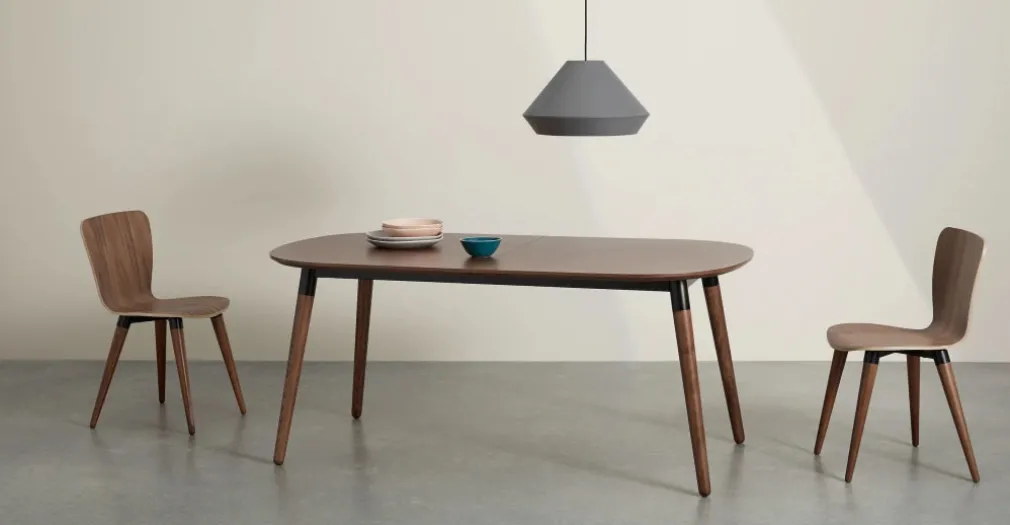 Mesa de Comedor Ovalada Edelweiss – Nogal y Negro