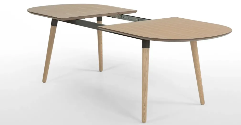 Mesa de Comedor Ovalada Edelweiss – Nogal Claro y Negro