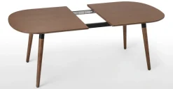 Mesa de Comedor Ovalada Edelweiss – Nogal y Negro