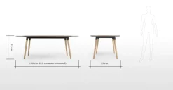 Mesa de Comedor Ovalada Edelweiss – Nogal Claro y Negro