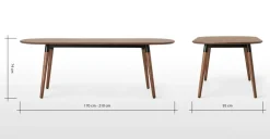 Mesa de Comedor Ovalada Edelweiss – Nogal y Negro