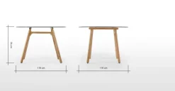 Mesa de Comedor Philly – Roble y cristal