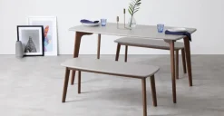 Mesa de Comedor Rectangular Fjord – Roble Oscuro y Gris
