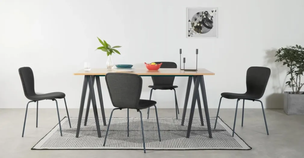 Mesa de Comedor Rectangular Hurst – Roble y Gris