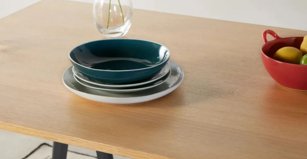 Mesa de Comedor Rectangular Hurst – Roble y Gris