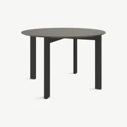 Mesa de Comedor Redonda 4 Asientos Niven – Gris y Negro