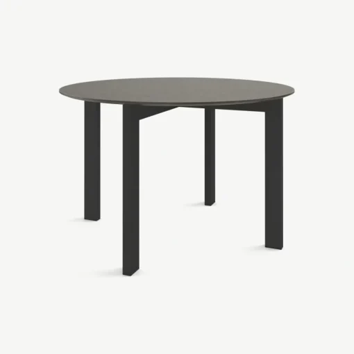 Mesa de Comedor Redonda 4 Asientos Niven – Gris y Negro