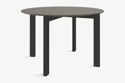 Mesa de Comedor Redonda 4 Asientos Niven – Gris y Negro
