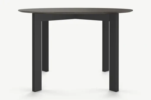 Mesa de Comedor Redonda 4 Asientos Niven – Gris y Negro