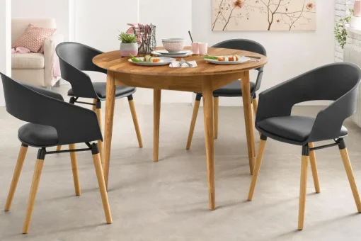 Mesa de Comedor Redonda Escandi 100 cm – Roble