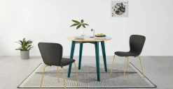 Mesa de Comedor Redonda Hurst – Roble y Azul