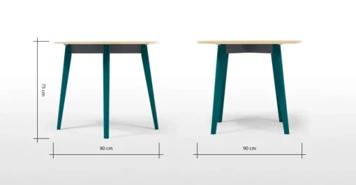 Mesa de Comedor Redonda Hurst – Roble y Azul