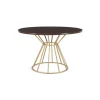 Mesa de Comedor Redonda Khalida – Madera de Mango Oscura y Metal