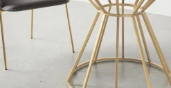 Mesa de Comedor Redonda Khalida – Madera de Mango Oscura y Metal