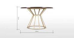 Mesa de Comedor Redonda Khalida – Madera de Mango Oscura y Metal