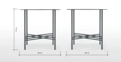 Mesa de Comedor Redonda Poppy – Metal y Cristal Ahumado