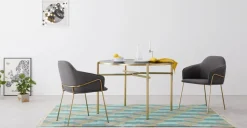 Mesa de Comedor Redonda Stanley – Cristal y Metal