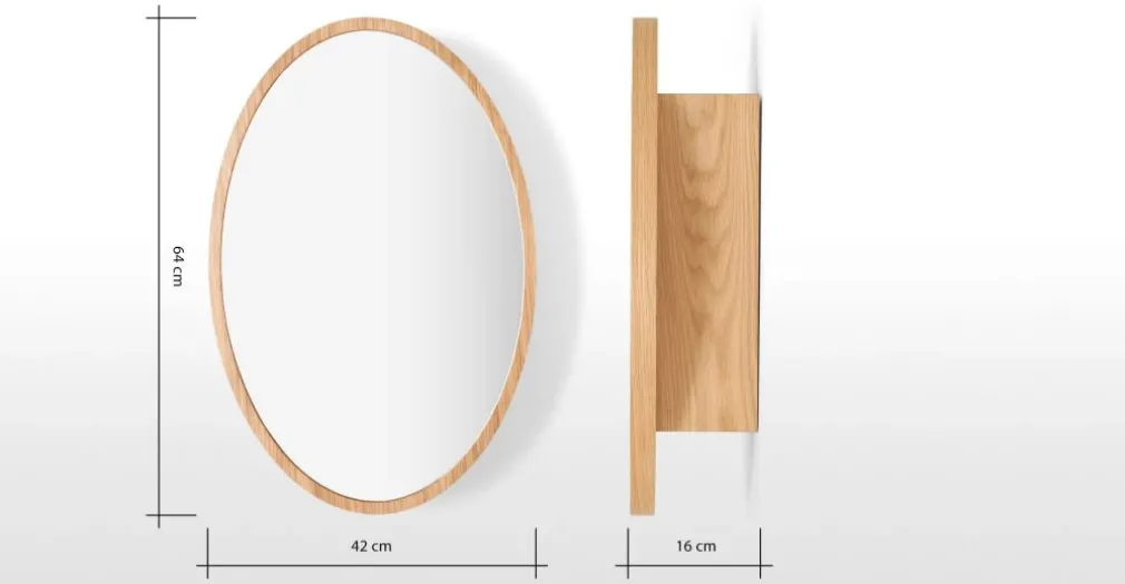 Mueble de pared con espejo Penn – Roble