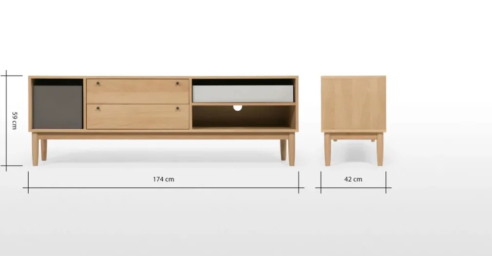 Mueble multimedia Campton – Roble