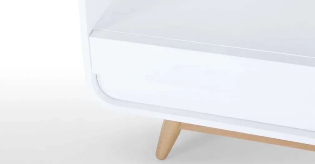 Mueble multimedia Esme – Blanco y fresno