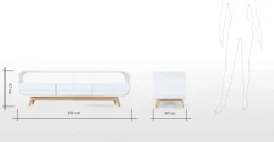 Mueble multimedia Esme – Blanco y fresno