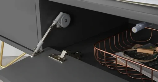 Mueble multimedia esquinero Elona – Gris Carbón