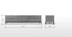 Mueble multimedia grande Marcell – Gris