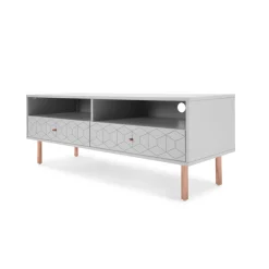 Mueble multimedia Hedra – Gris y cobre