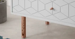 Mueble multimedia Hedra – Gris y cobre