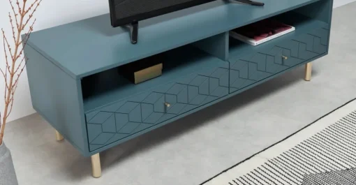 Mueble multimedia Hedra – Azul Cerceta