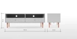 Mueble multimedia Hedra – Gris y cobre