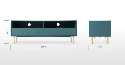 Mueble multimedia Hedra – Azul Cerceta