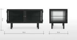 Mueble multimedia Marden – Gris carbón y cristal