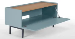 Mueble multimedia Mino – Roble y azul cerceta