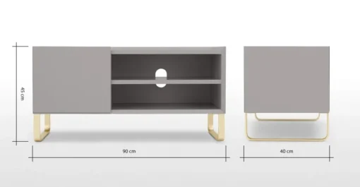 Mueble multimedia pintado Lenny – Gris