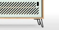 Mueble multimedia Pointillee – Fresno y gris