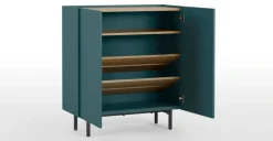 Mueble para recibidor Mino – Azul cerceta y roble