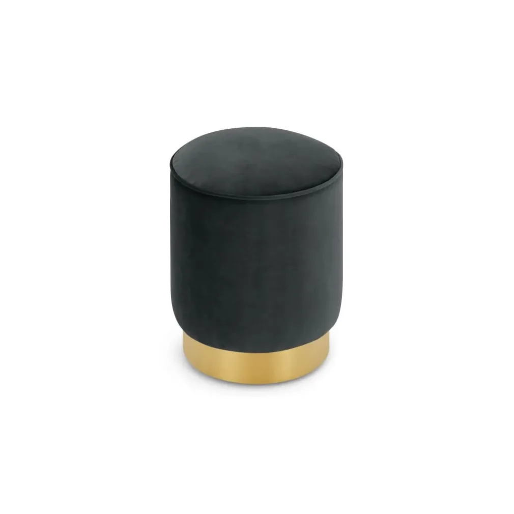 Puf con Base de Acero Inoxidable Hetherington – Gris Medianoche