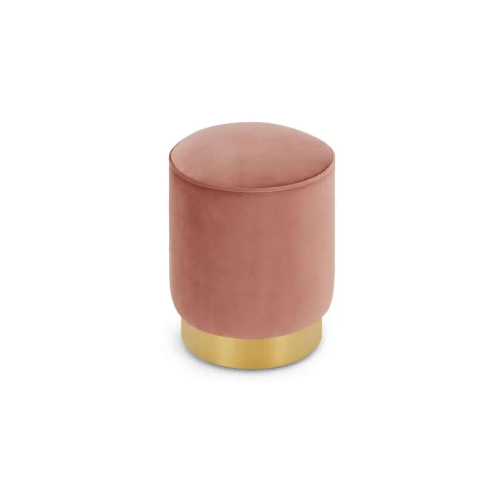 Puf con Base de Acero Inoxidable Hetherington – Palo Rosa