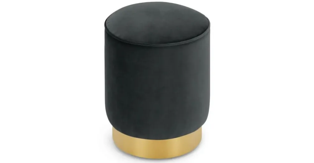 Puf con Base de Acero Inoxidable Hetherington – Gris Medianoche